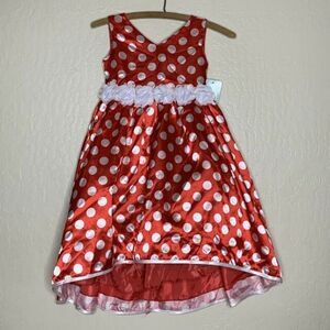 Ellie Kids Red White Hi-lo Polka Dot Dress Girls Size 4T NWTs